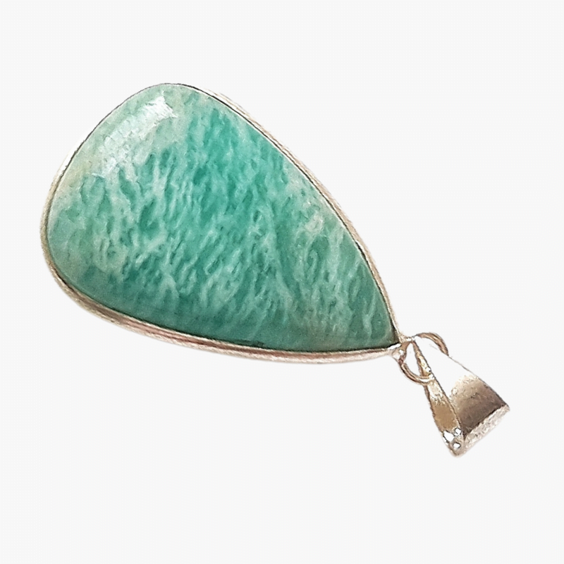 Amazonite Mini Leaf Metal pendant for Balance & Harmony