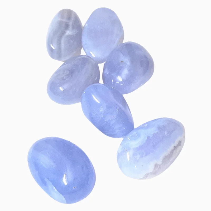 Blue Lace Agate Tumble Stone used for calming and communication