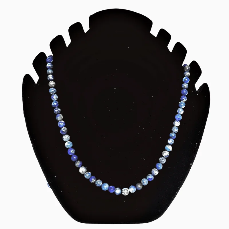 Lapis Lazuli 108 Round Bead Mala helpful for Intuition, Truth, Wisdom, Communication