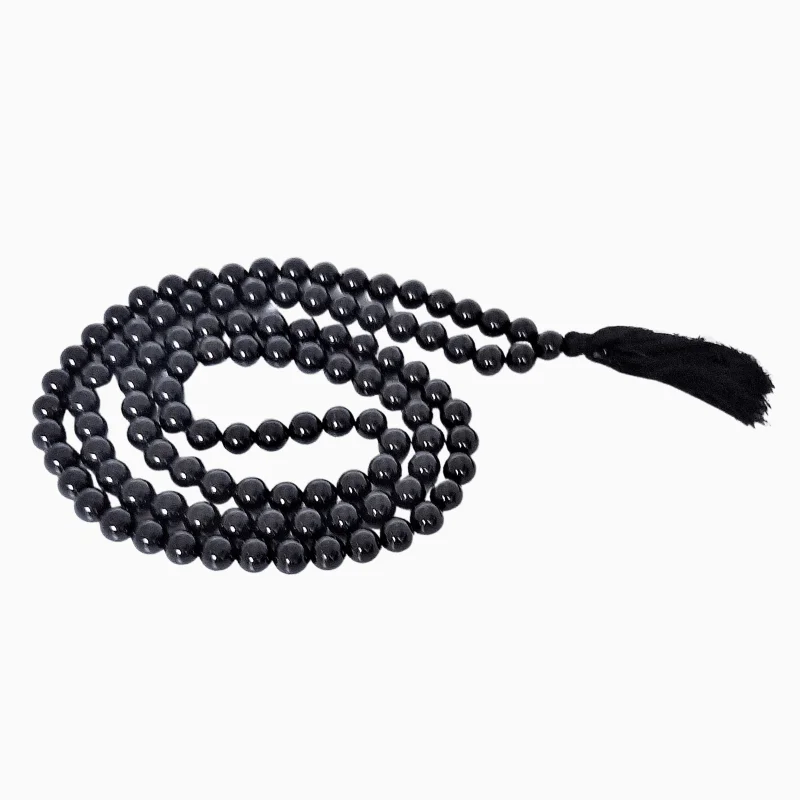 Onyx 108 Round Bead Mala good for Protection, Clearing