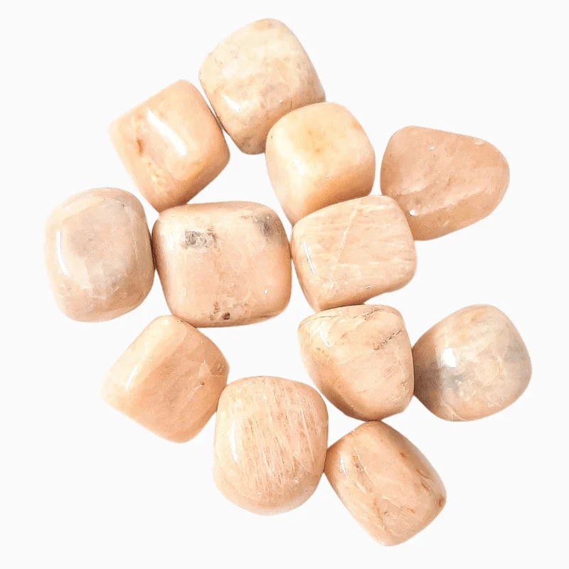 Peach Moonstone Tumble Stone support the heart, mind & emotional healing