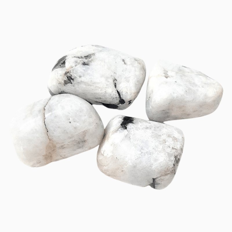Rainbow Moonstone Tumble Stone support for chakra balancing, calming