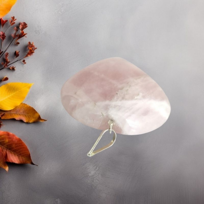 Rose quartz Heart Pendant for Love, harmony