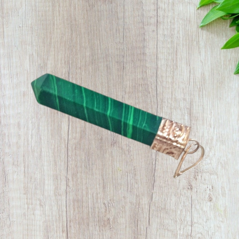 Malachite Pencil crystal Pendant for Protection, Emotional Balance