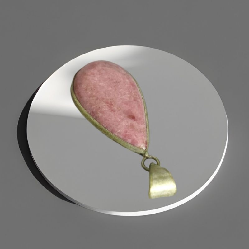 Rhodochrosite Leaf Pendant for Inner Child, emotional balance