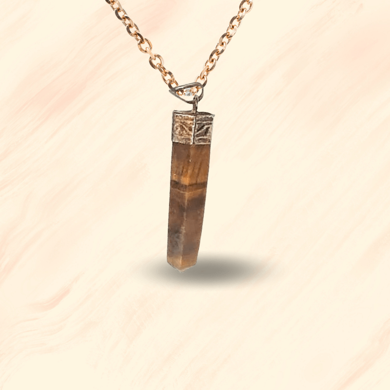 Tiger Eye Pencil Pendant for Success, Action & Protection,