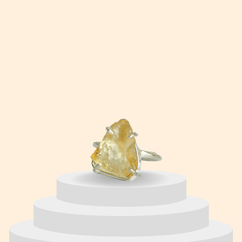 Raw Citrine Adjustable Ring for Success,& Prosperity