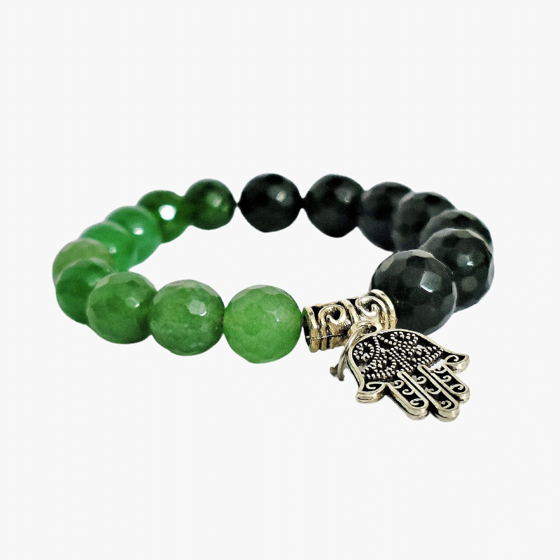 jade Aventurine 10Mm Faceted Bead Bracelet for Prosperity, healing, Good Luck, Love