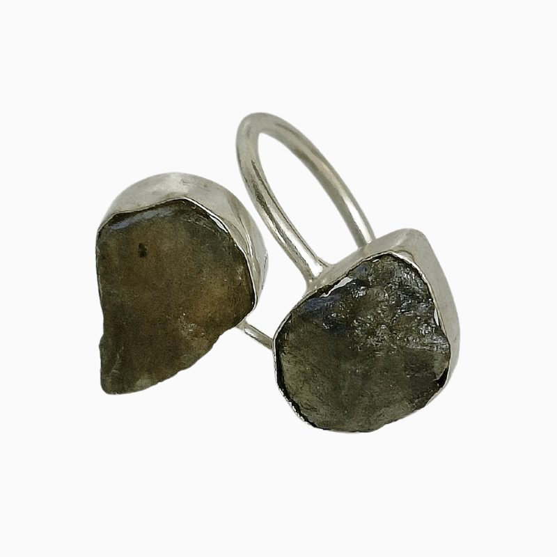 labradorite two faced Adjustable ring for Guidance, Psychic Protection