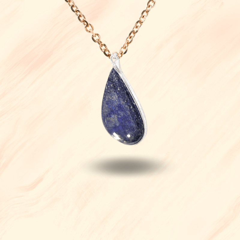 Lapis Lazuli Leaf Pendant for Communication, Awareness, Wisdom & Intuition