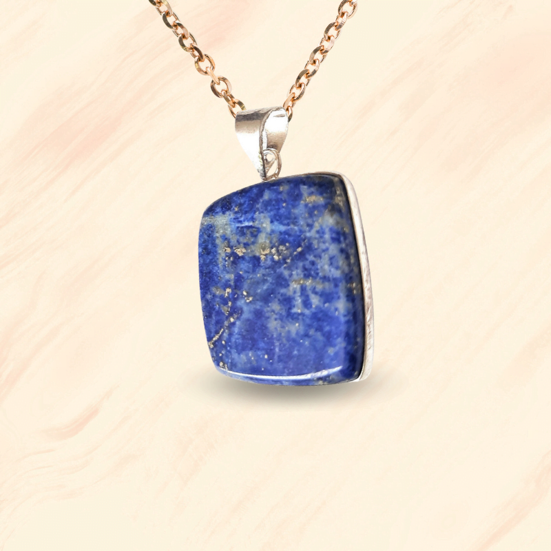 Lapis Lazuli Square Pendant for Wisdom, inner connection