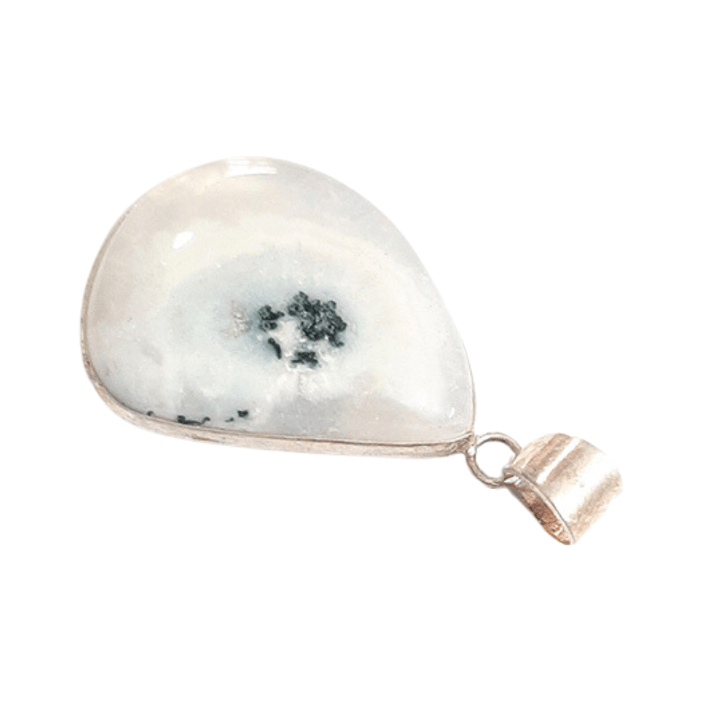 Tree Agate White Metal Pendant best for calming