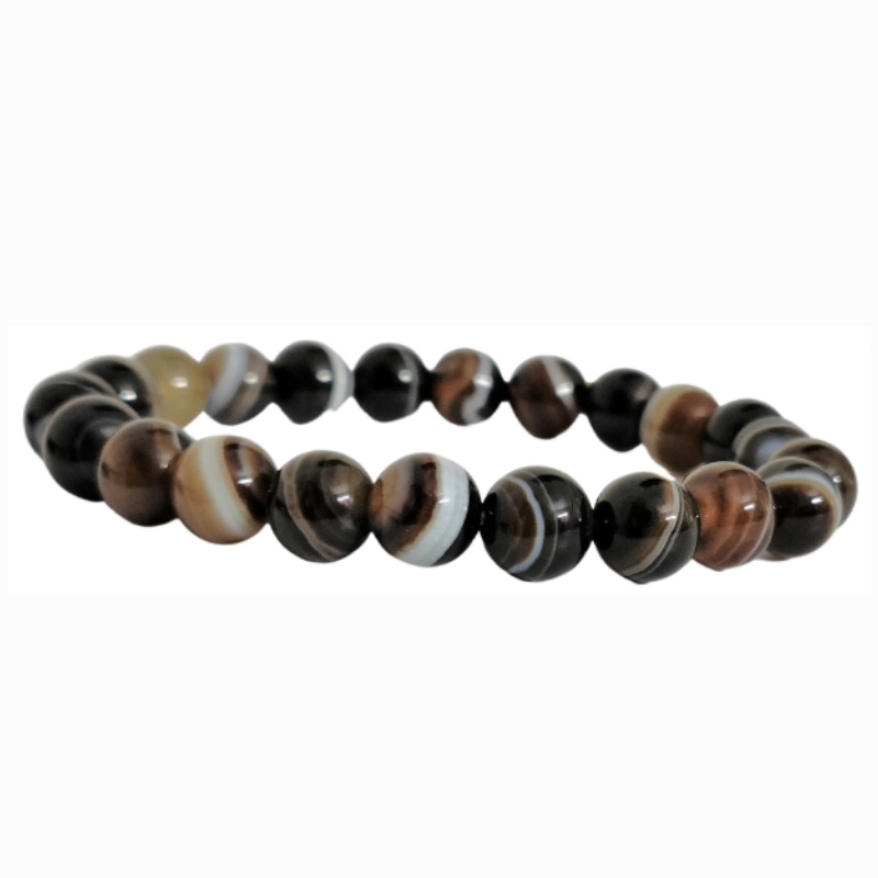 Botswana Agate Round bead bracelet