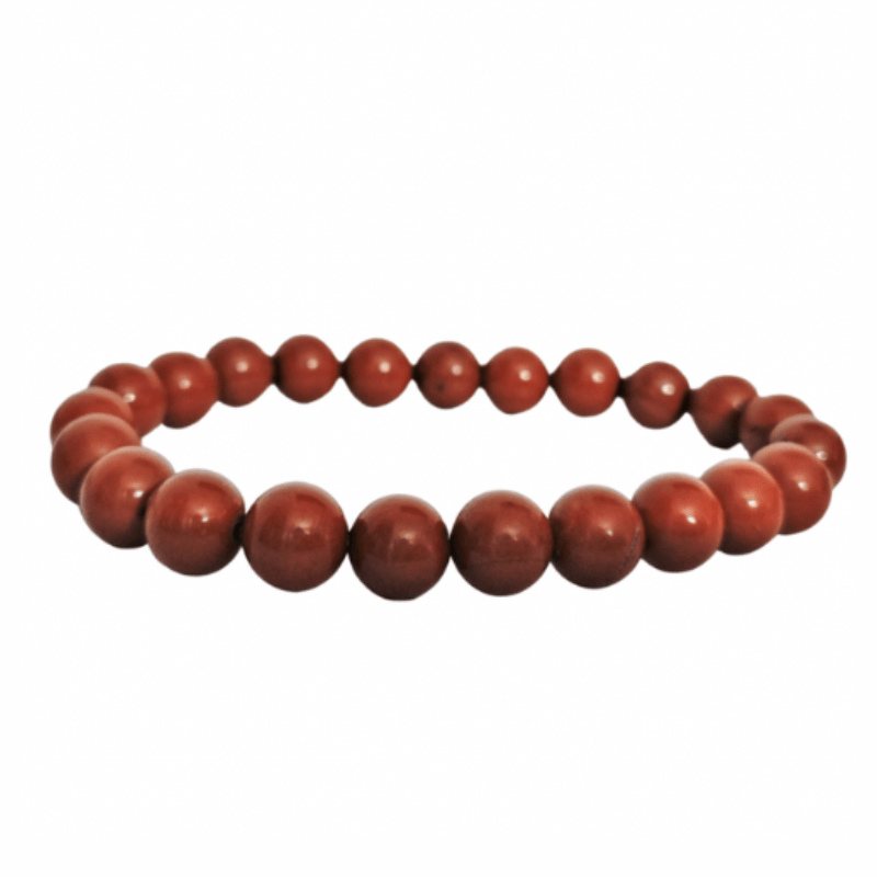 Red Jasper Round Bead Bracelet crystal healing for Health, Grounding & Energy