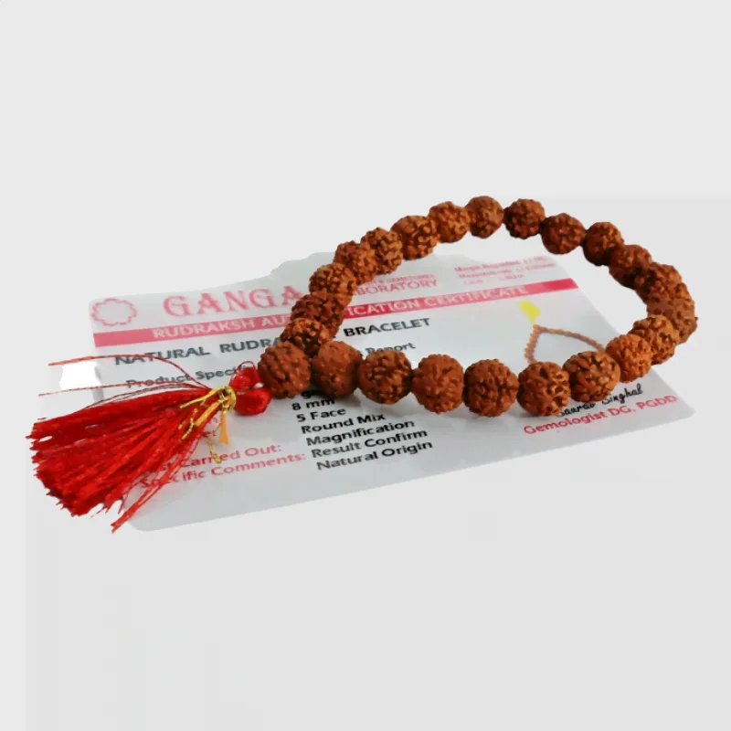 Rudraksh 5 Faced Certified Bracelet protection for health & harmony