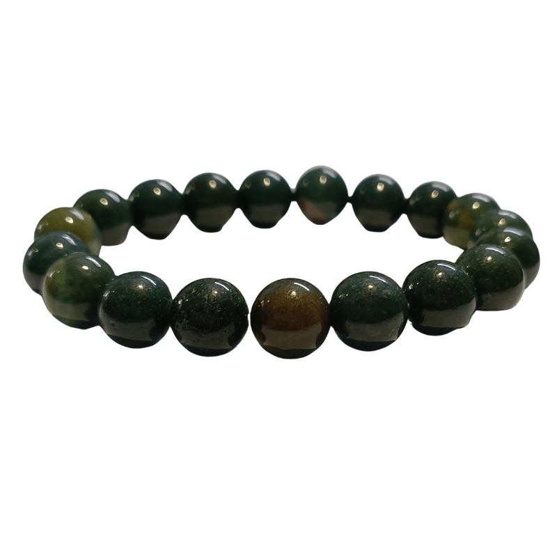 Bloodstone 10MM Round Bead Bracelet for healing, Good Health, Support Blood Purification Hypertension