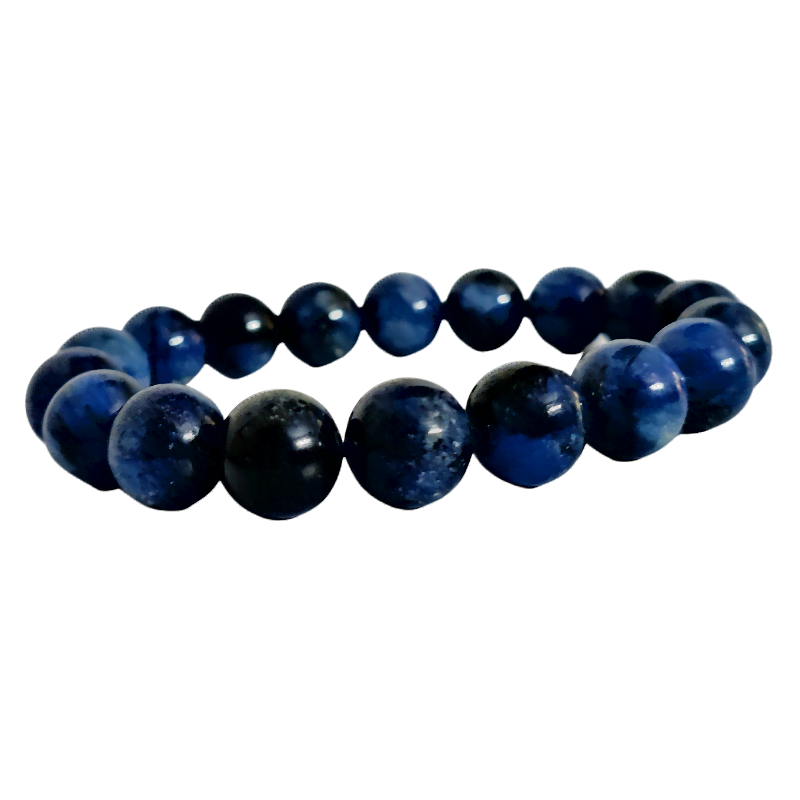 Blue Kyanite 12MM Round Bead Bracelet, healing crystal , Psychic Expansion, Intuition & Spirituality