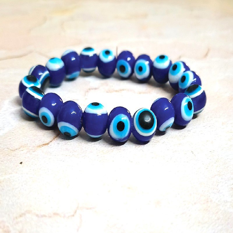 Evil Eye 10MM Round Bead Bracelet for Protection, Evil Eye, Nazar and chakra bracelet