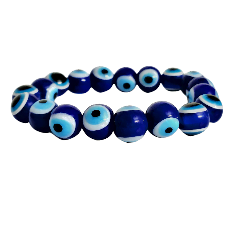 Evil Eye 10MM Round Bead Bracelet for Protection, Evil Eye, Nazar and chakra bracelet