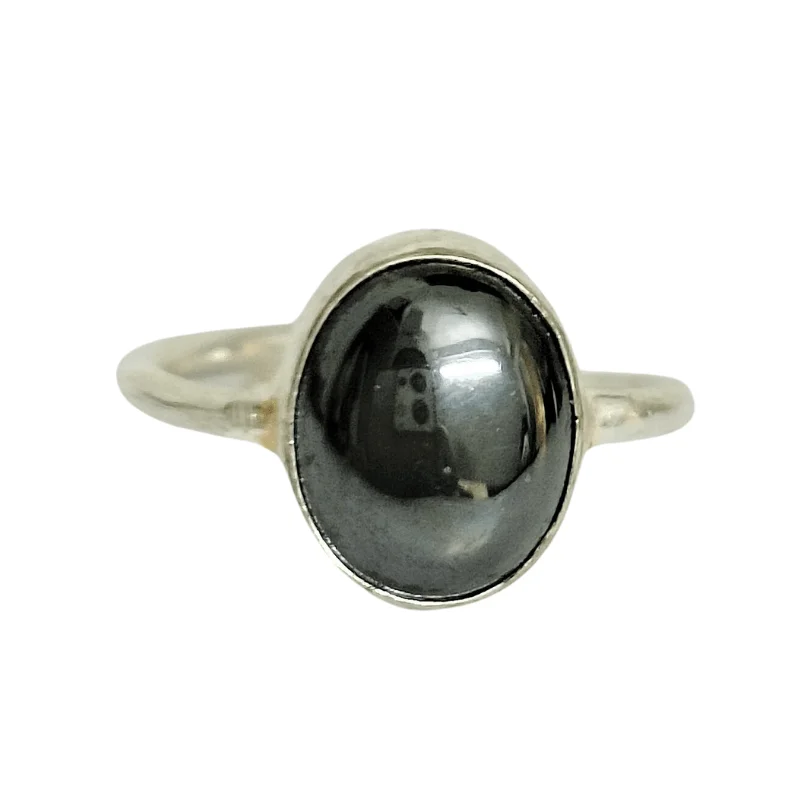 Hematite Adjustable Metal Ring for Good Health, Grounding and Protection