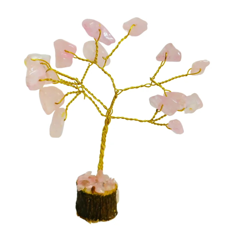 Rose quartz mini Tree 15 Beads crystal product for vaastu love, compassion and harmony.
