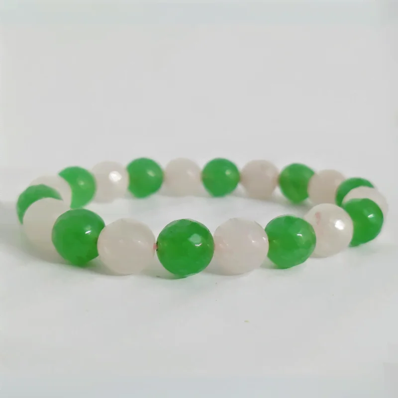 Rose Quartz Jade 10Mm Faceted Bead Bracelet promote the Love, Compassion, harmony & Good Luck
