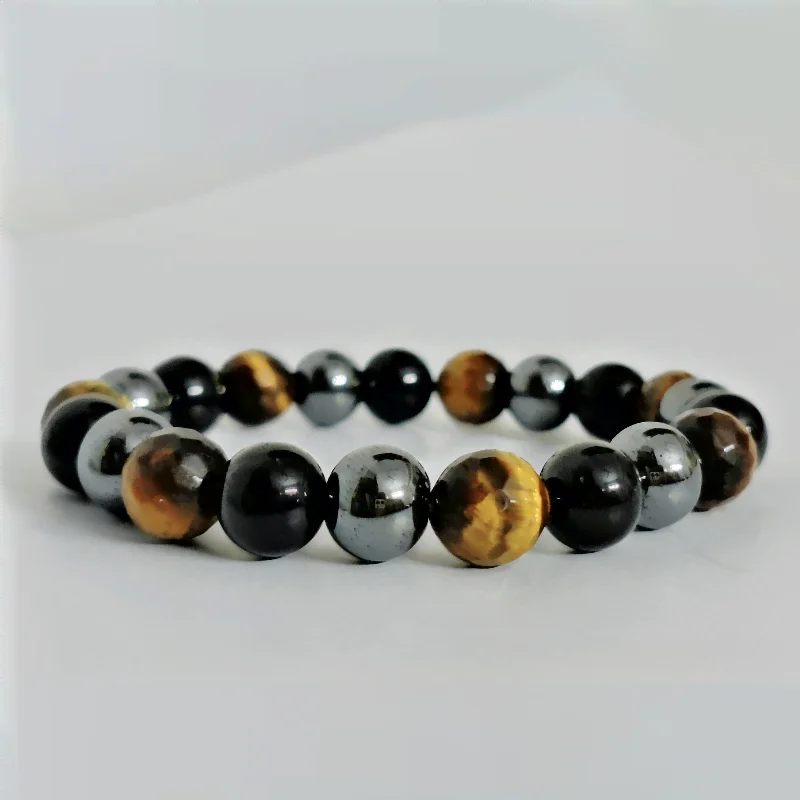 Triple Protection Bracelet helpful for Protection, Grounding, Strength & Willpower