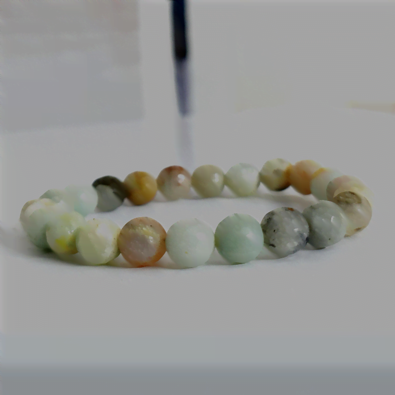 Amazonite 8mm Faceted bead bracelet for emotional balance & inner peace.