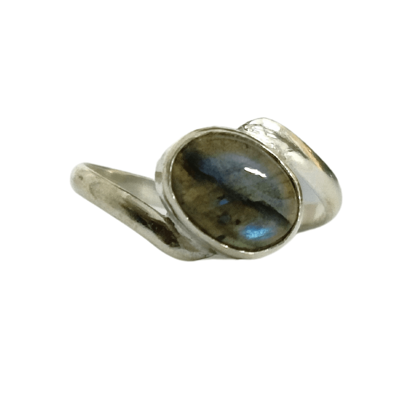 Labradorite Mini Infinity Silver Ring promote Intuition, psychic Awareness & Spirituality