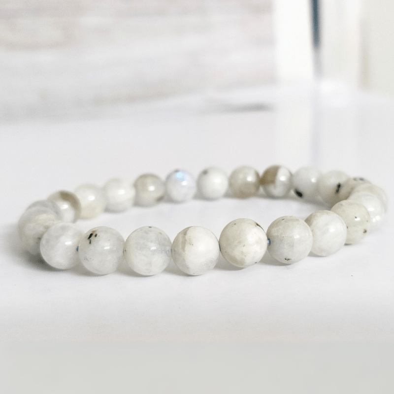 Natural Rainbow Moonstone 6 mm Crystal Stone Bracelets for Healing