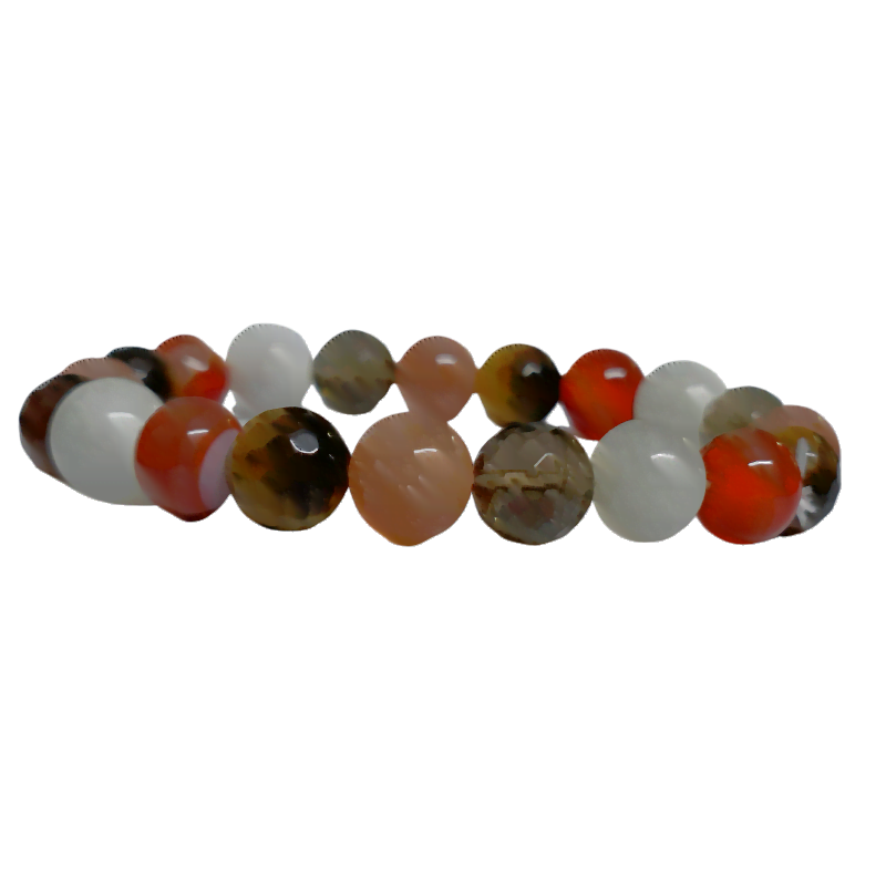Sacral Chakra 10MM Mixed Bead Bracelet symbolize for Strength, Protection, Grounding