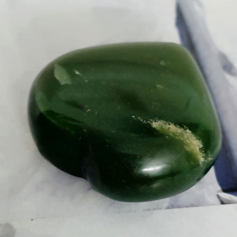 Natural Jade Heart for Love, Compassion, Good Luck