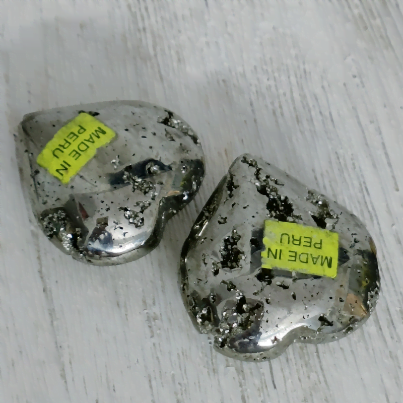 Pyrite Peru Hearts for Prosperity, Success, Good Health