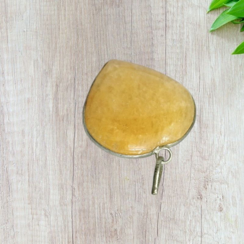 Yellow Aventurine Heart Pendant for Happiness, Wealth, Health