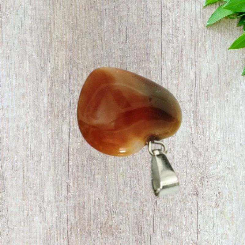 Carnelian Mini Heart Pendant used for Creativity, Vitality