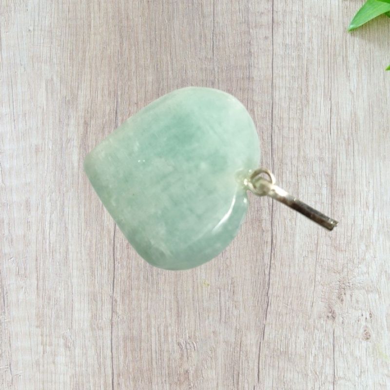 Amazonite Mini Heart Pendant for Communication, Calming