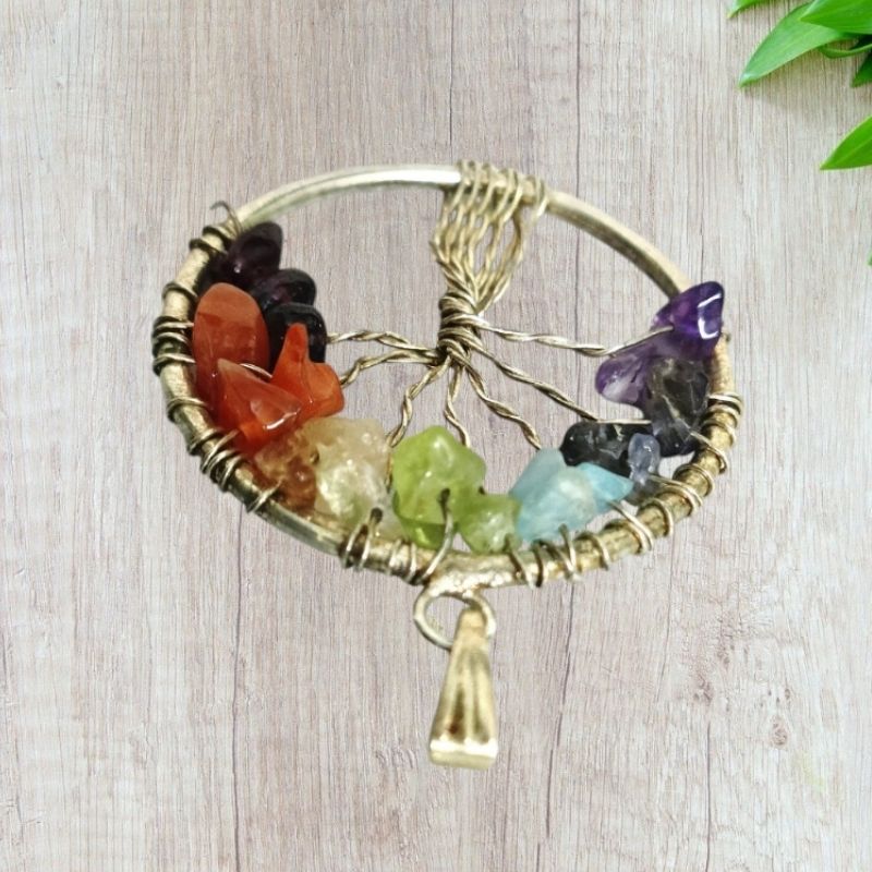 7 Chakra Tree of Life Metal Pendant for Chakra Balance