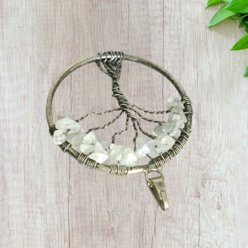 Moonstone Tree of Life Pendant for Intution, Calming, Balancing