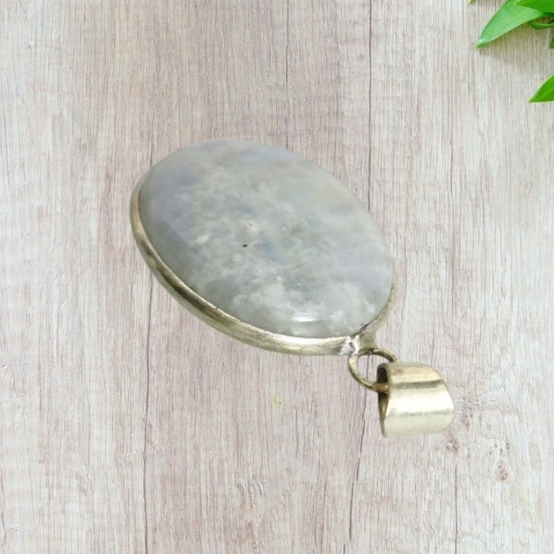 Moonstone Oval Metal Pendant