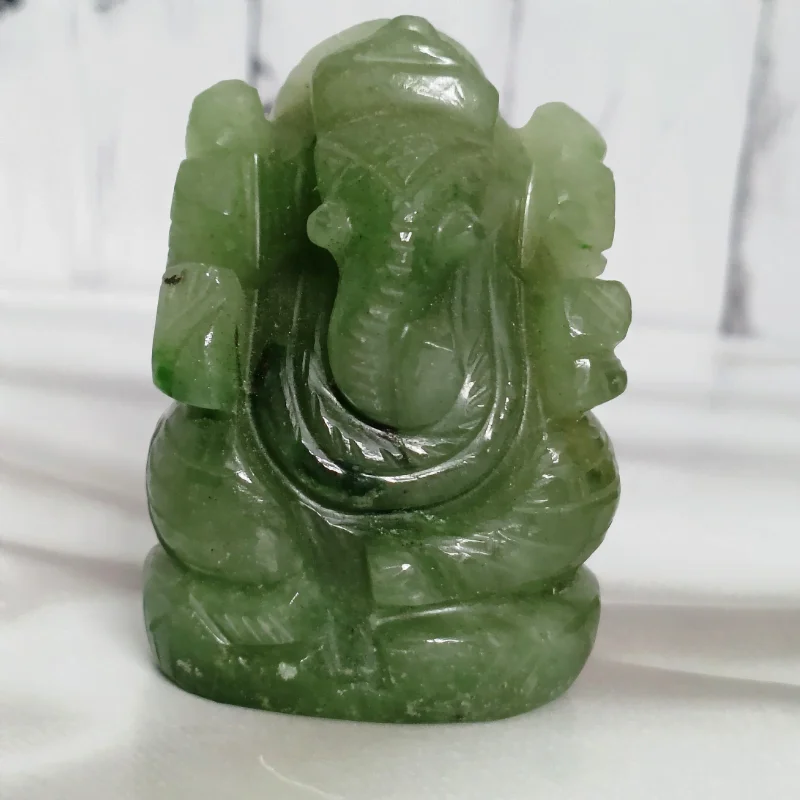 Green Aventurine Ganesha Figurine-3 Inches for Prosperity, healing, Success