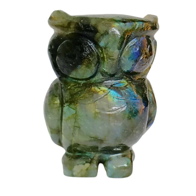 Labradorite Owl Figurine-3 Inhces for Wisdom, knowledge, Guidance