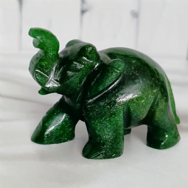 Natural Jade Elephant Figurine-3 Inches for Power, Integrity, Strength