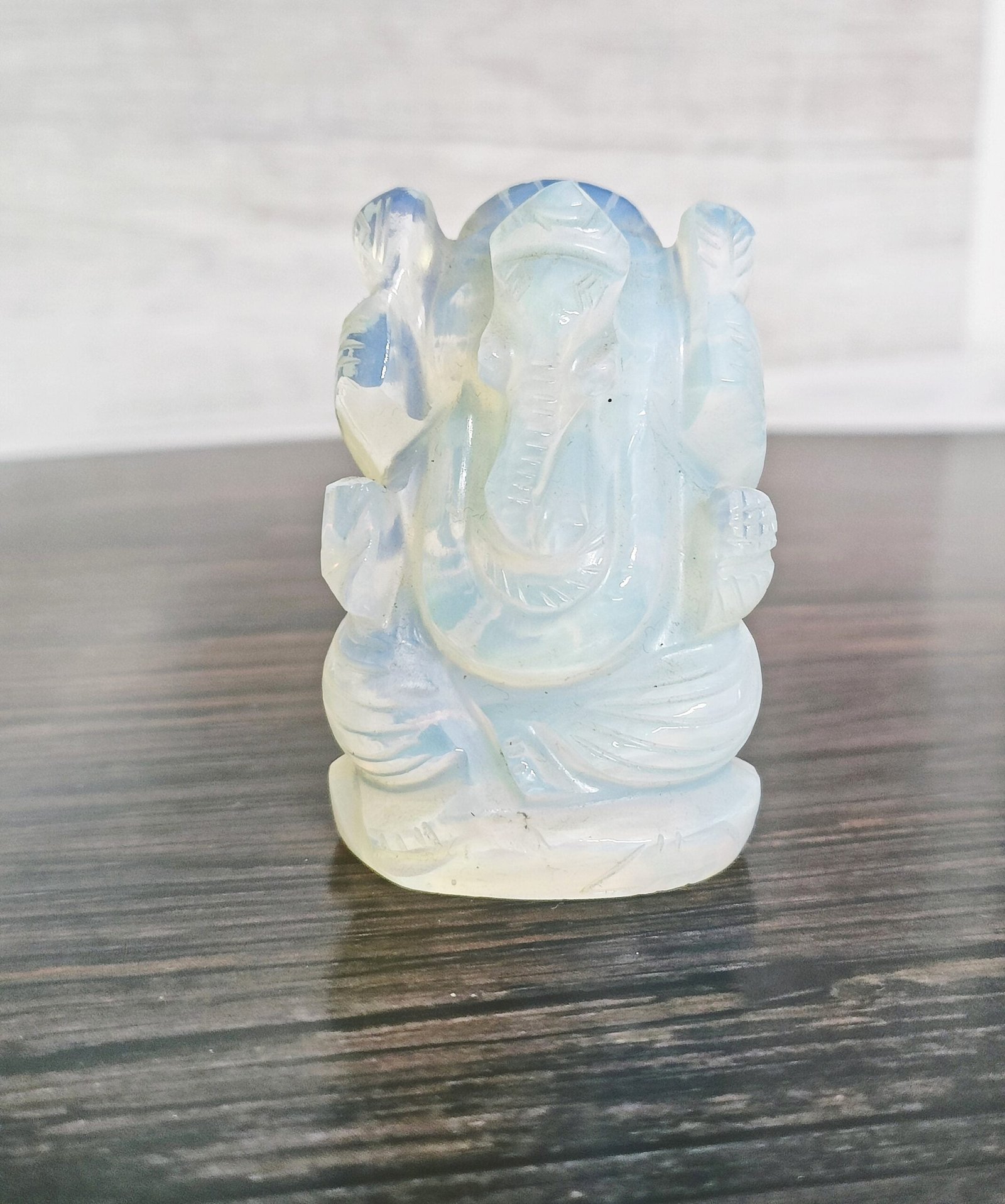 Opalite Ganesha Figurine-3 Inches for Happiness, Concentration, Prosperity