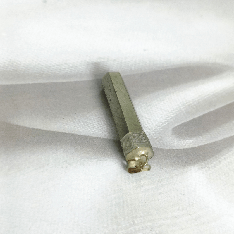Pyrite Pencil Metal Pendant for Prosperity, Abundance
