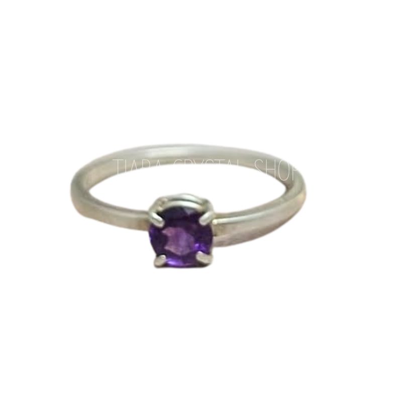 Amethyst Mini Cut Silver Ring