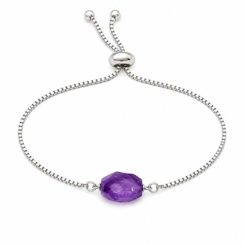 Amethyst Adjustable Chain Bracelet for healing