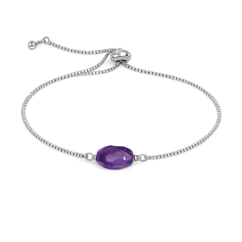 Amethyst Mini Stone Chain Bracelet for women