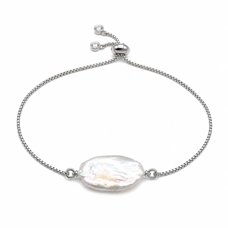 Fresh Water Pearl Adjustable Chain Bracelet featuring a natural freshwater pearl on an adjustable chain for elegance, grace, and timeless style.