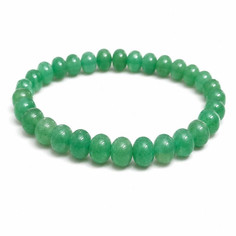 Green Aventurine 6MM Round Bead Bracelet made with natural Green Aventurine gemstones for luck, prosperity, personal growth and positive energy.