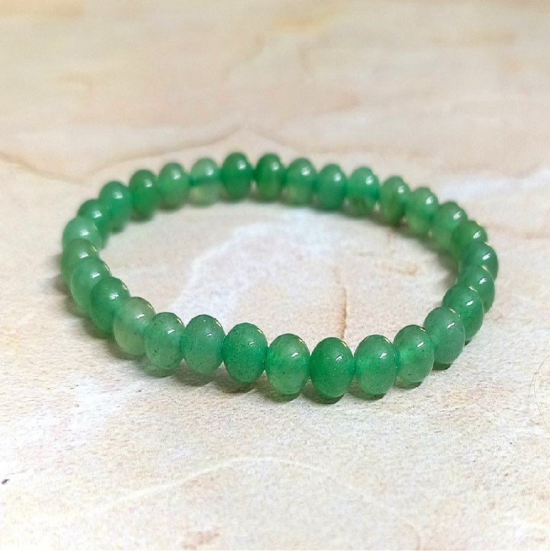 Green Aventurine 6MM Round Bead Bracelet for Prosperity, healing